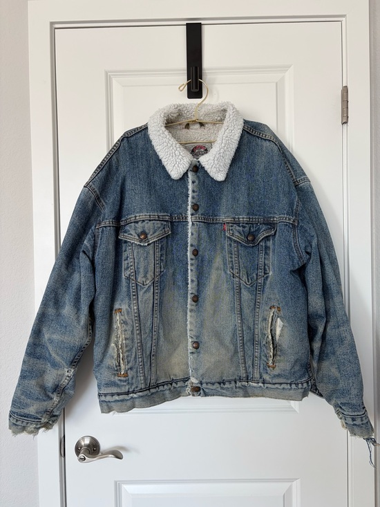 Levi's Other - Vintage Levi’s Sherpa Lined Denim Jacket Distressed Acid Wash Grunge Trucker